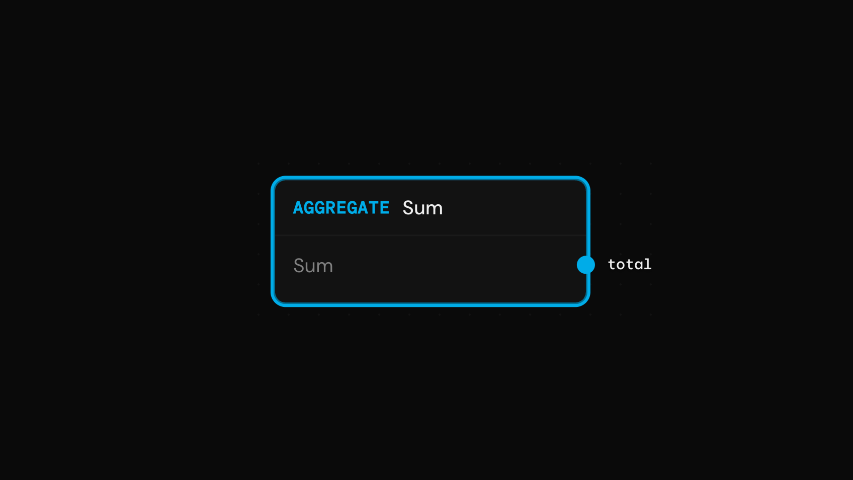 Aggregator block using Sum operation